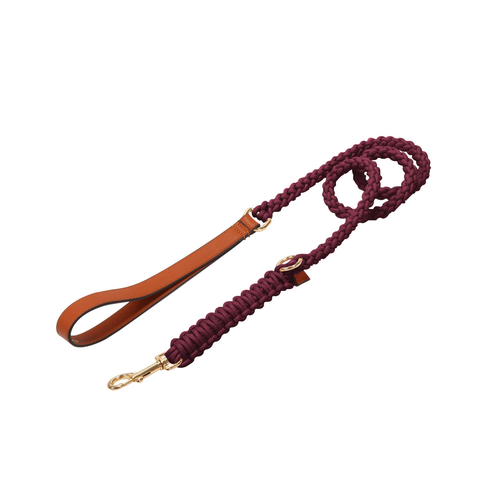 Premium Leather Red Dog Leash