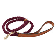 Premium Leather Red Dog Leash