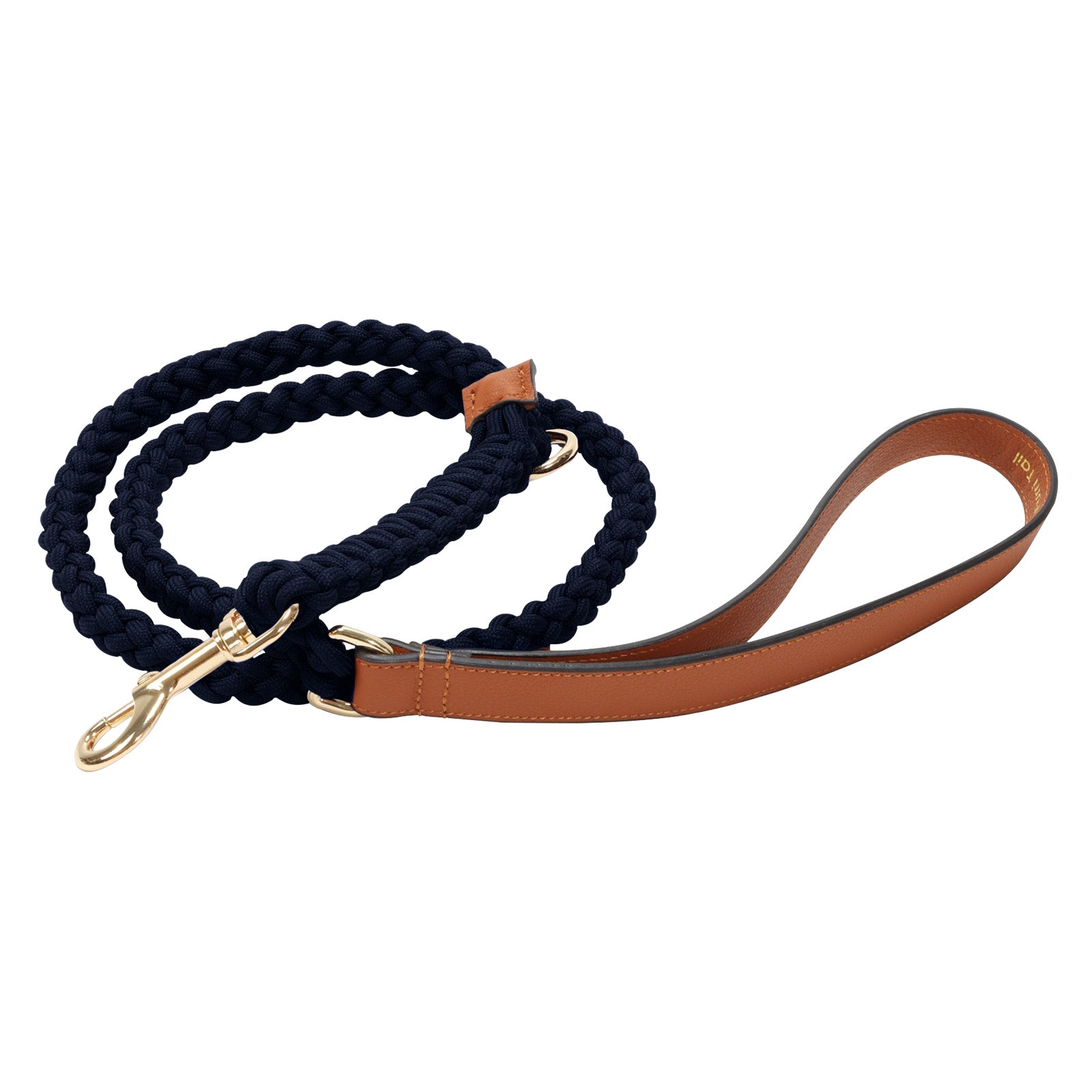  Premium Leather Navy Blue Dog Leash