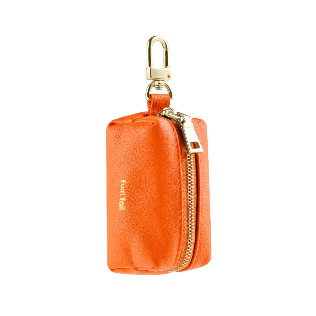 Refined Leather Waste Bag Dispenser - Saffron