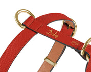 Luxe Leather Dog Harness - Red