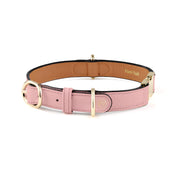 Premium Leather Pink Dog Collar