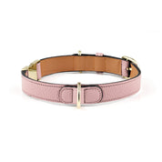 Premium Pink Leather Dog Collar
